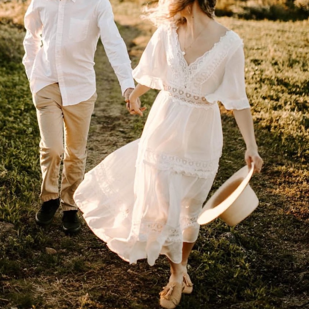 Petal & Pup Boho Maxi White Dress